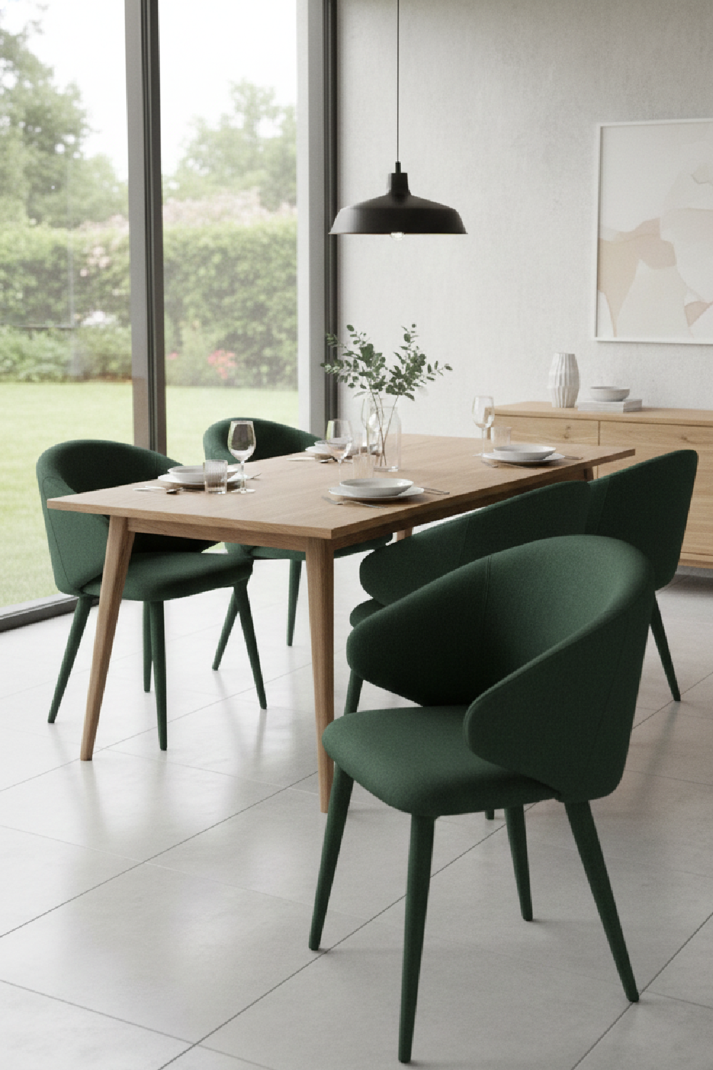 Green Linen Dining Chairs (2) | OROA Modern Keller | Oroa.com