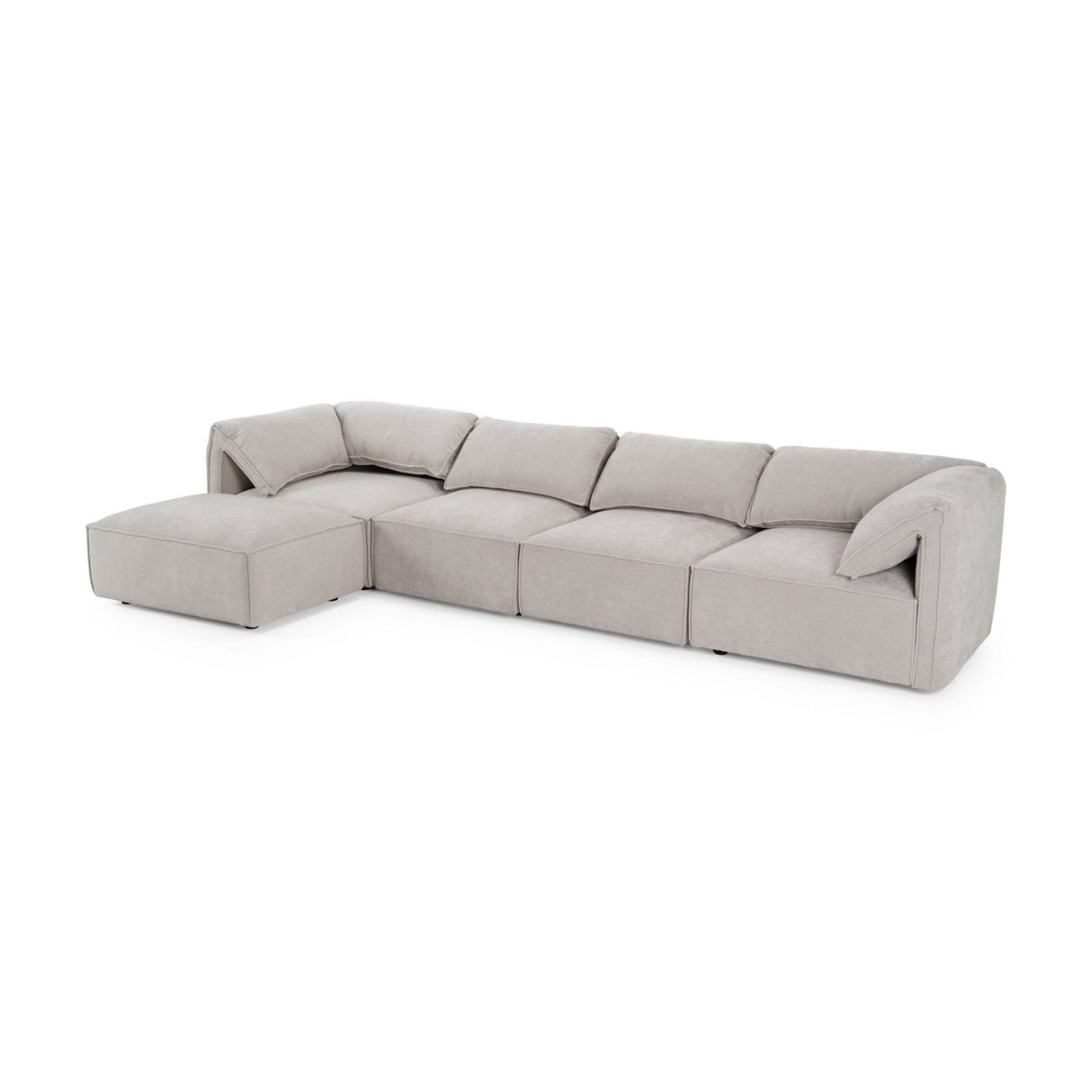 Modern European furniture - Gray Fabric Sectional Sofa - www.oroa.com