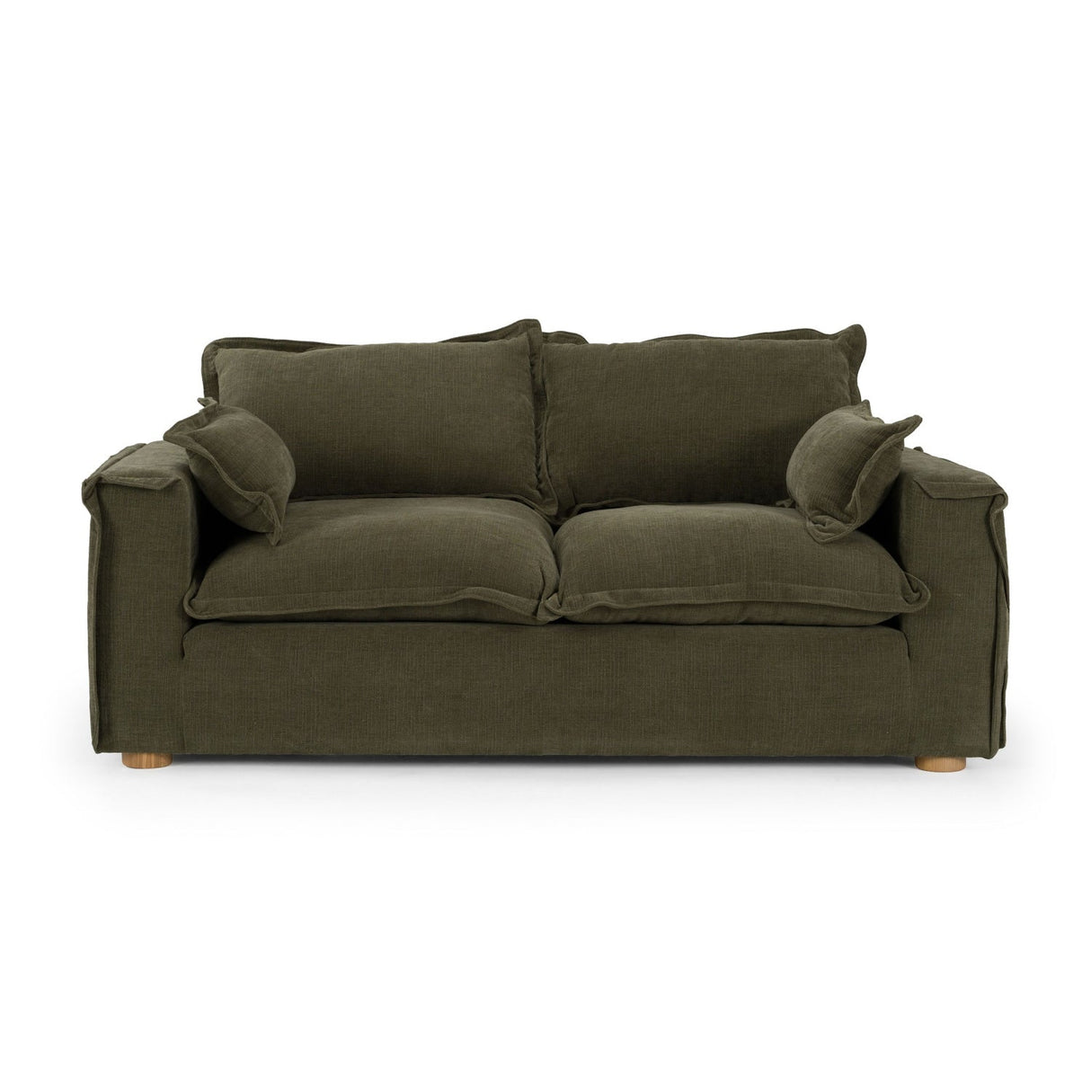 Modern European furniture - Green Fabric Loveseat - www.oroa.com