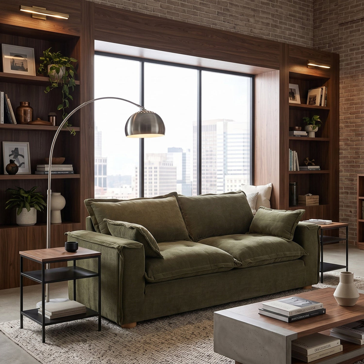 Modern European furniture - Green Fabric Loveseat - www.oroa.com