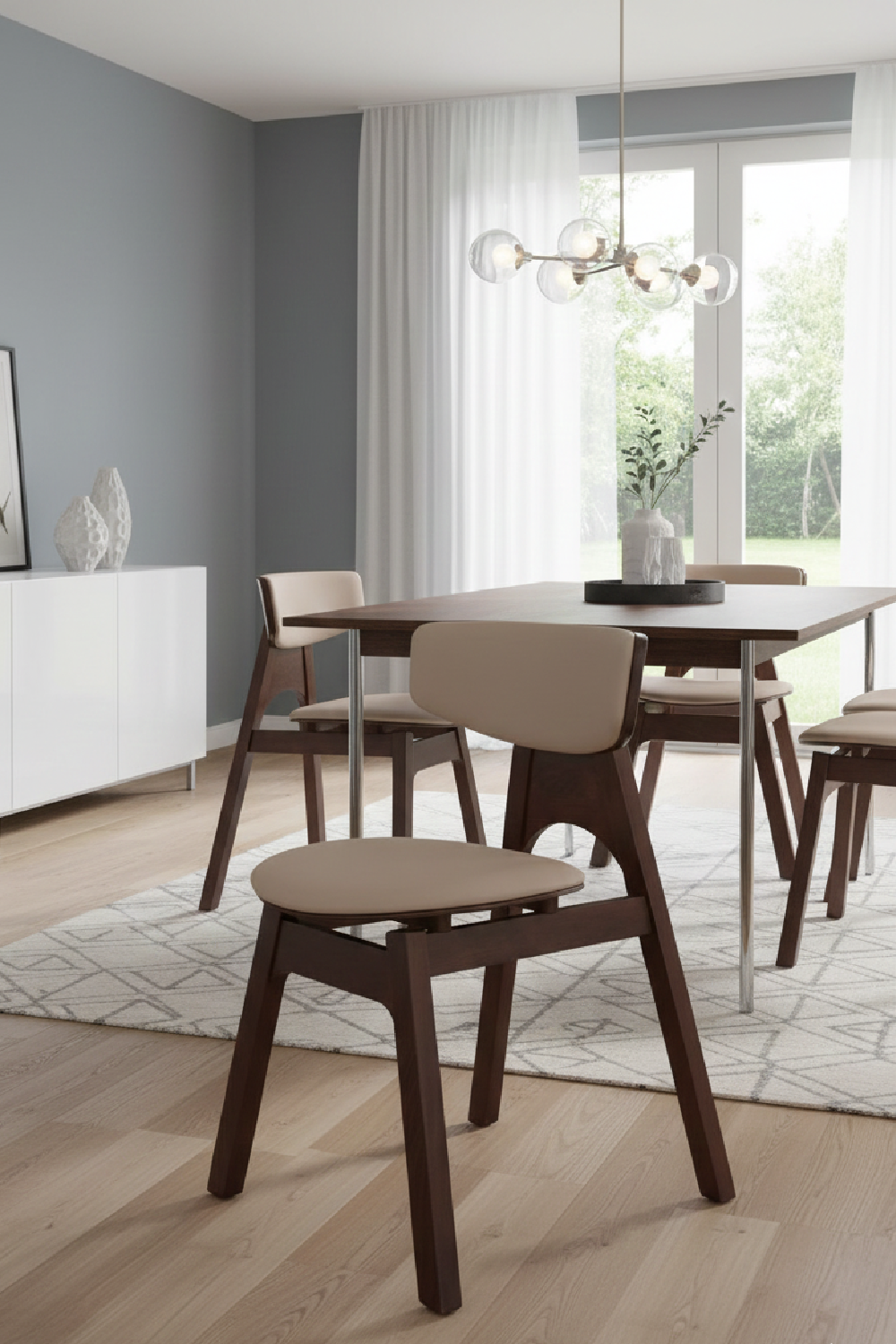 Beechwood Framed Leather Dining Chairs (2) | OROA Modern Beeler | Oroa.com