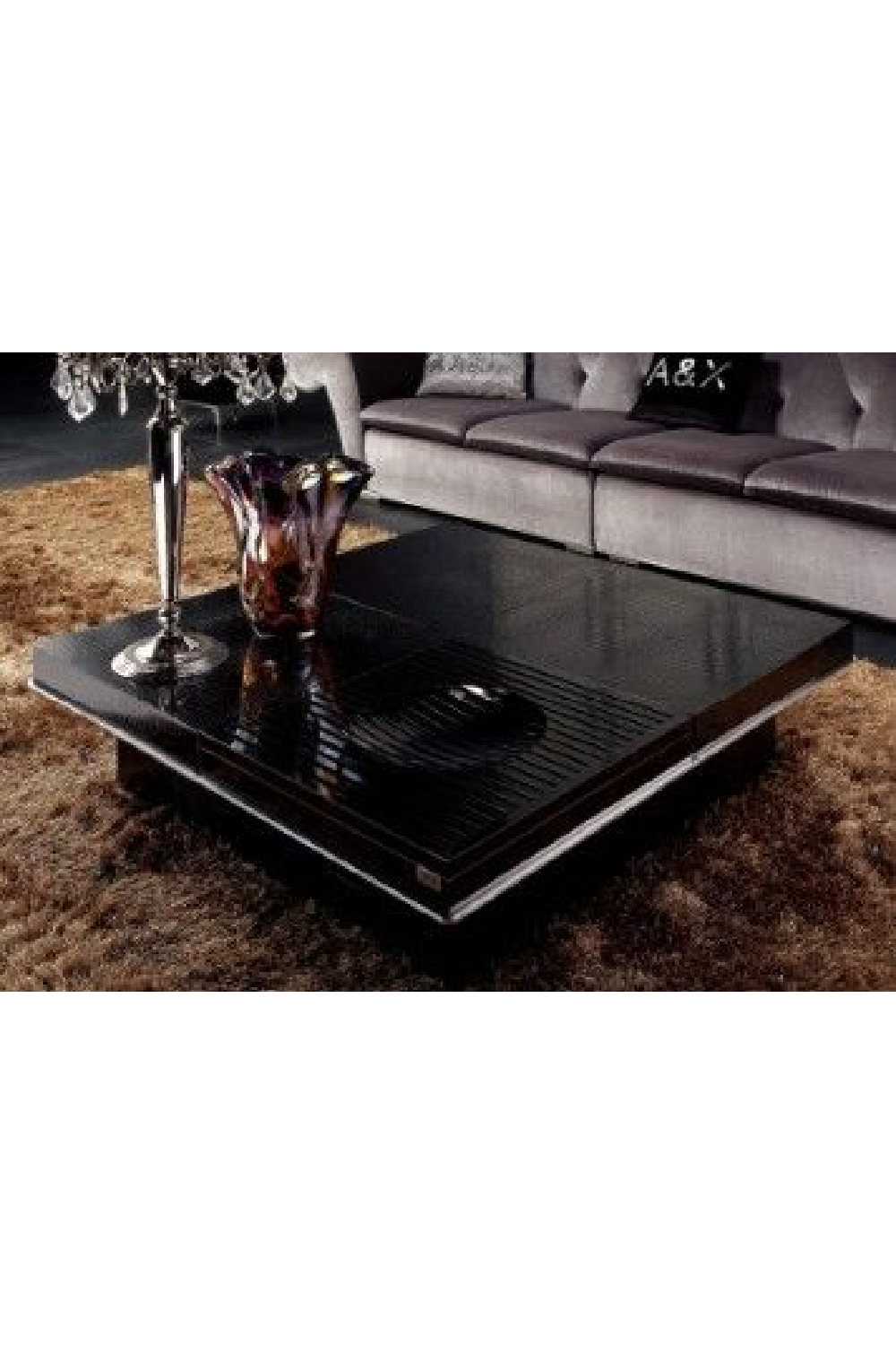 Black Crocodile Extendable Coffee Table | Oroa.com