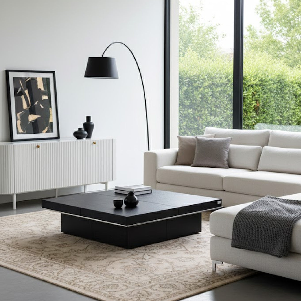 Black Crocodile Extendable Coffee Table | OROA Modern | Oroa.com
