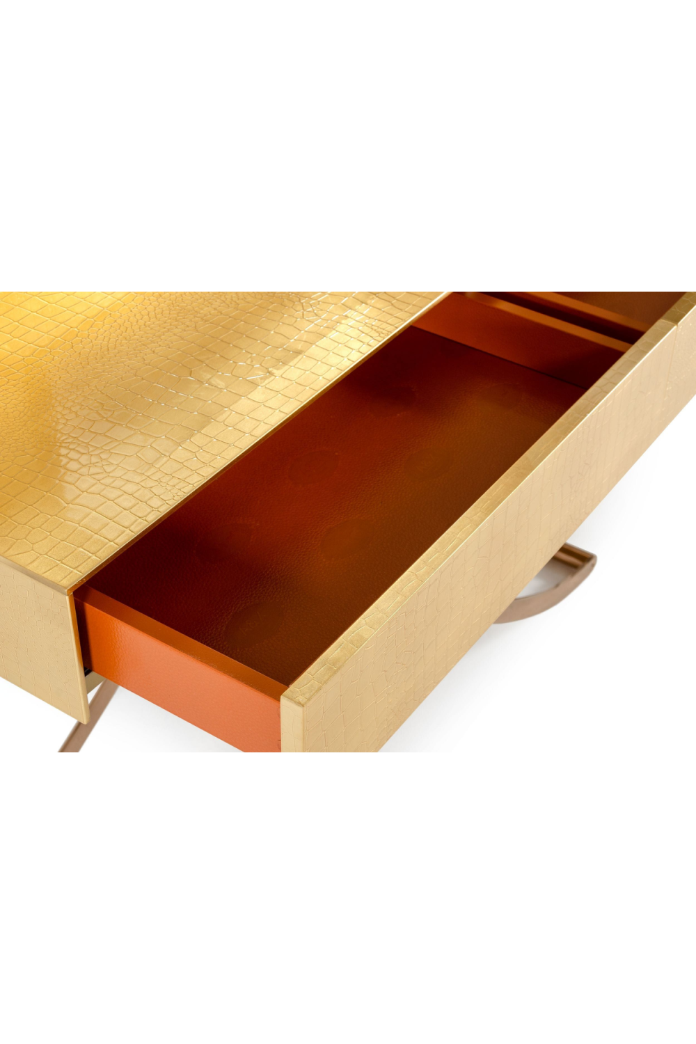 Gold Crocodile Mirror Console Table | OROA Modern Aversa | Oroa.com