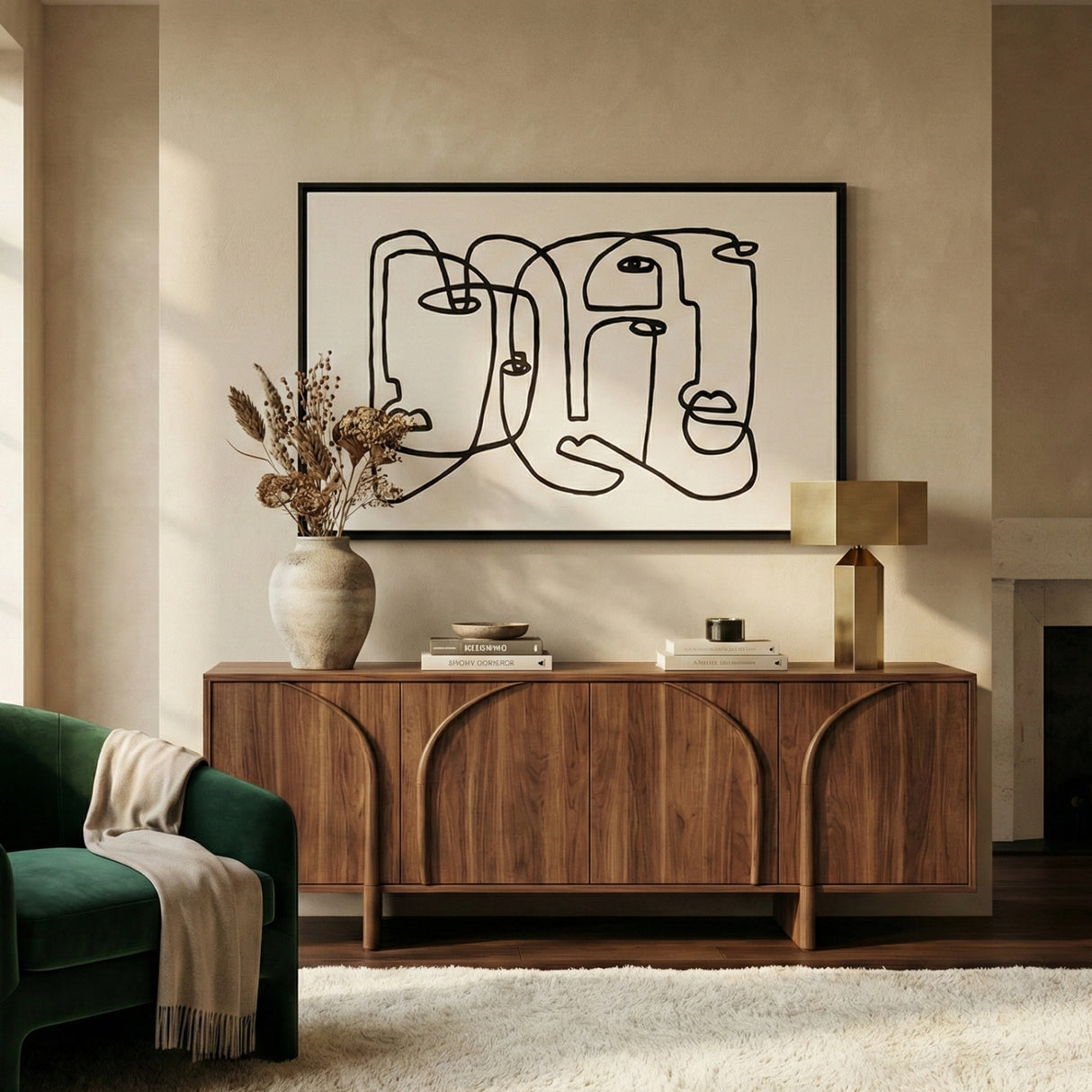 Stylized Line Art Painting | OROA Modern Faces