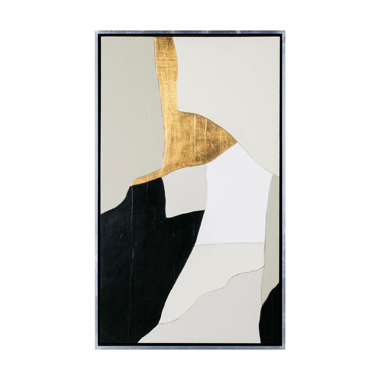 Gold Leaf Abstract Painting Set (2) – Shapes – side view