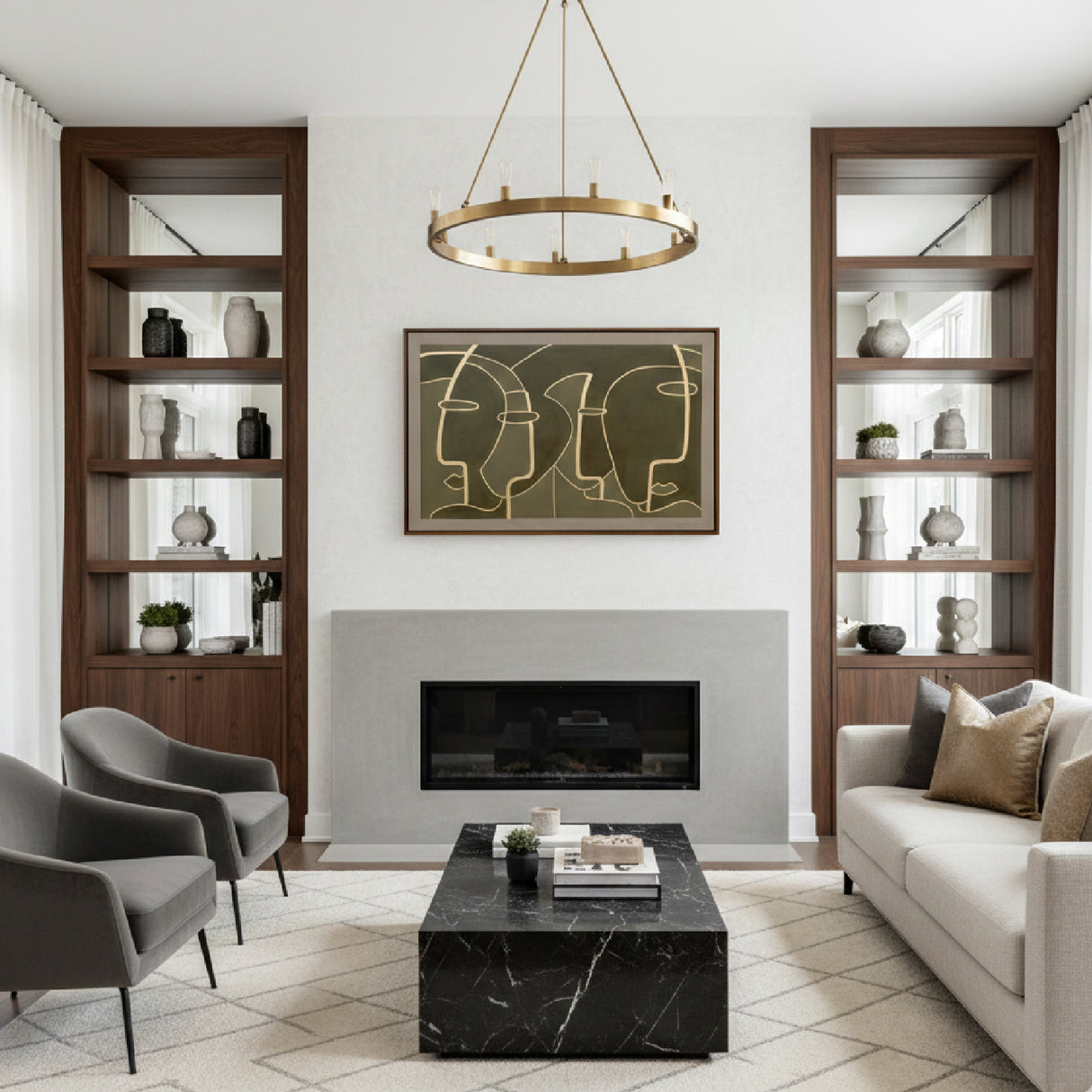 Abstract Line Art Print 71" x 47" | OROA Modern Foul