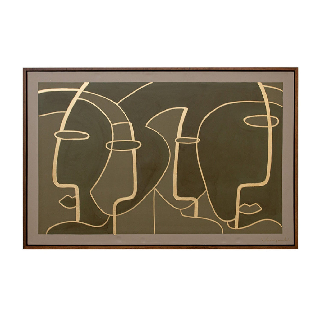 Abstract Line Art Print 71" x 47" – Foul – front view