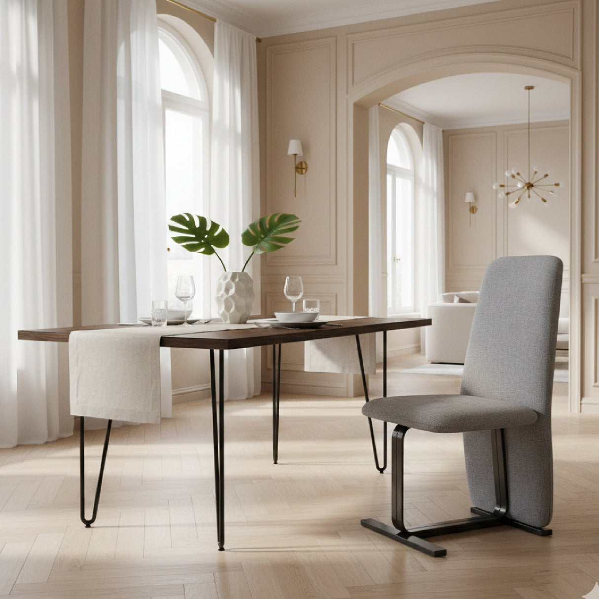 Linen Upholstered Dining Chair Set (2) – Tasha – alternate view 18