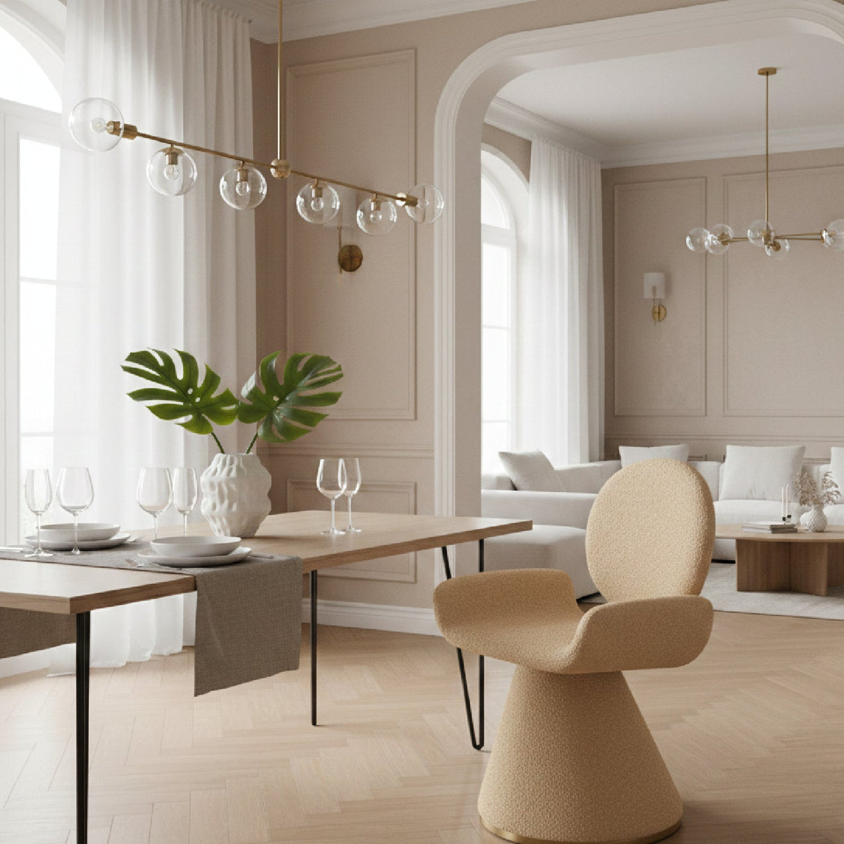 Conical Base Dining Chair – Neptune – angled view