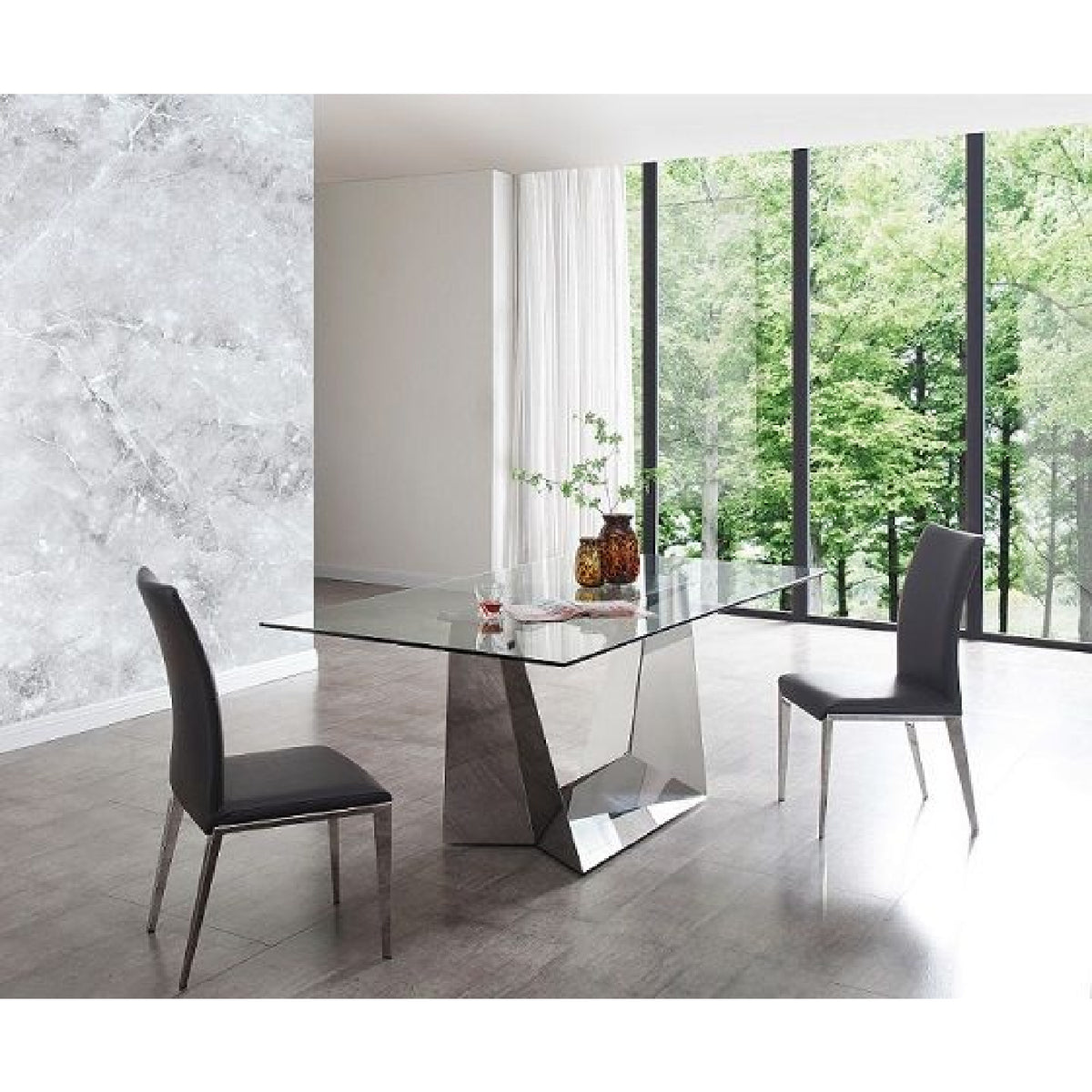 Vegan Leather Dining Chairs (2) | OROA Modern Taryn