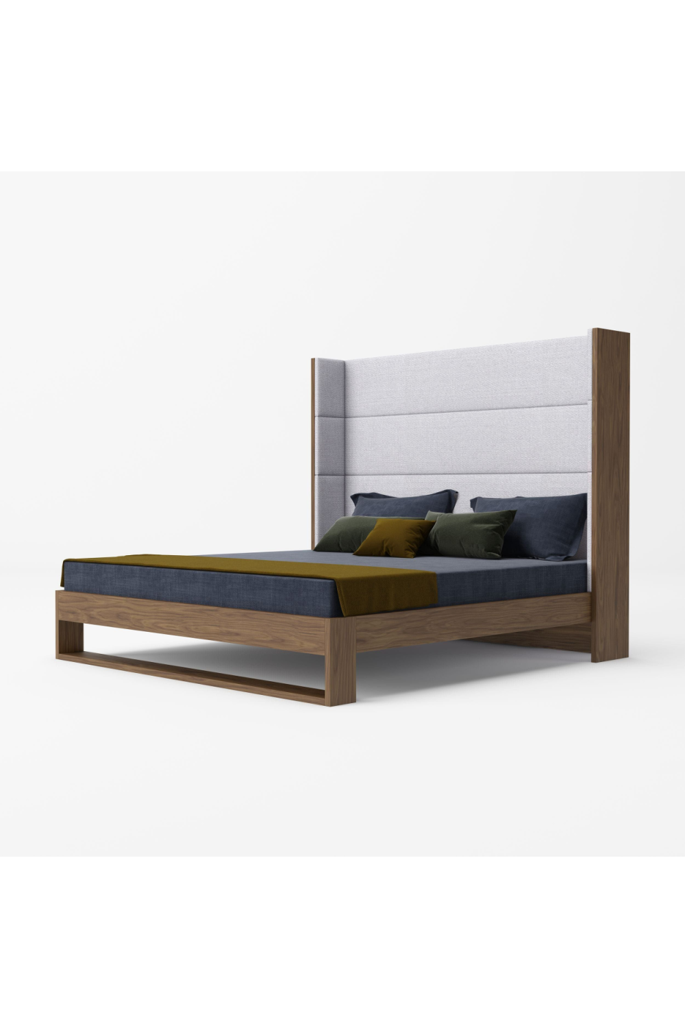 Gray Cotton Twill Bed | OROA Modern Helenora | Oroa.com