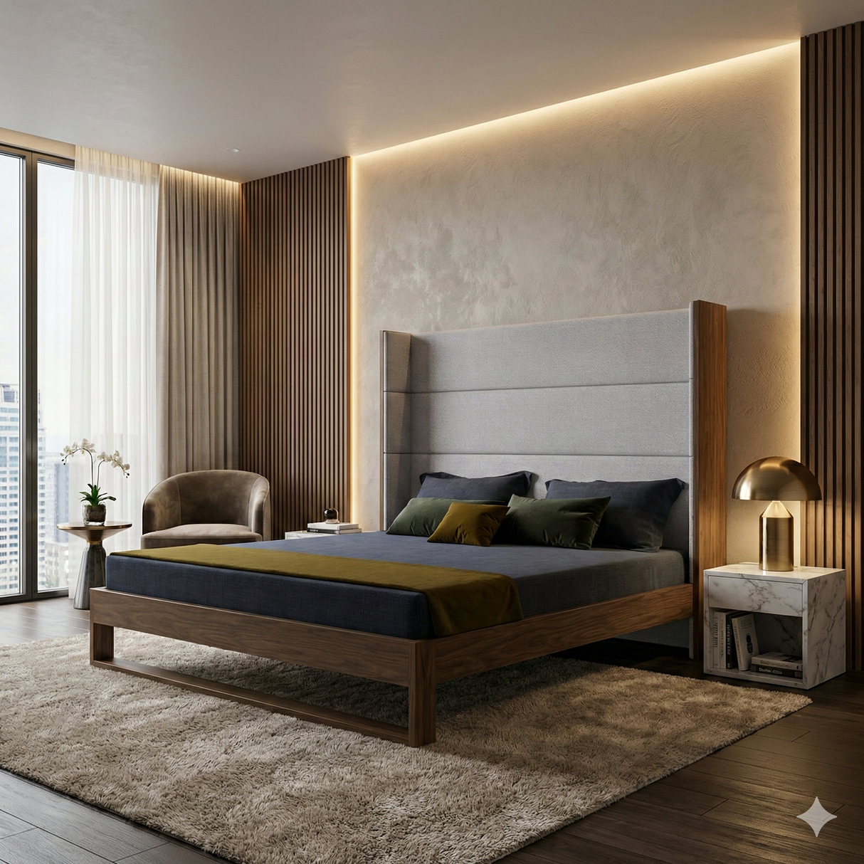 Gray Cotton Twill Bed | Oroa.com