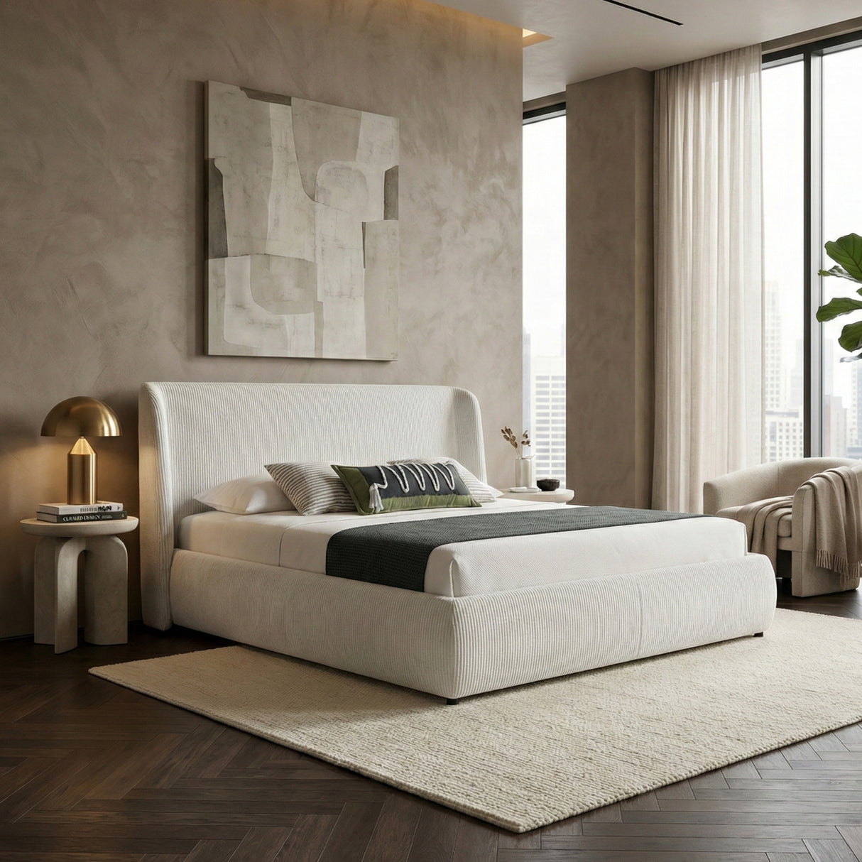 White Upholstered Bed | Oroa.com