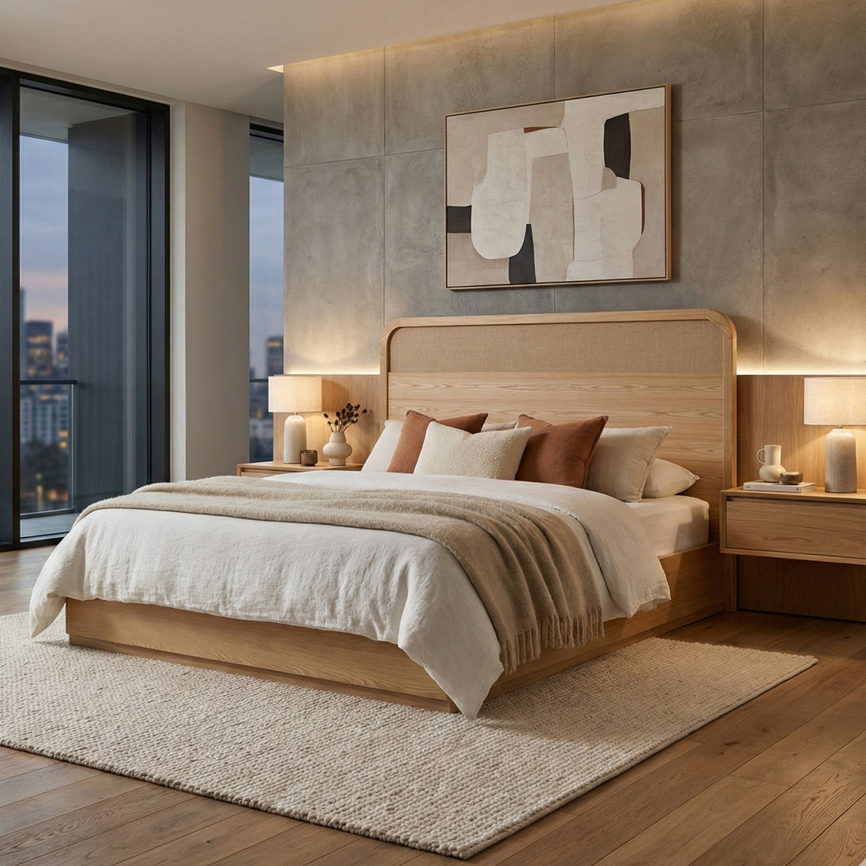Natural Ash Bed – Gavin – angled view