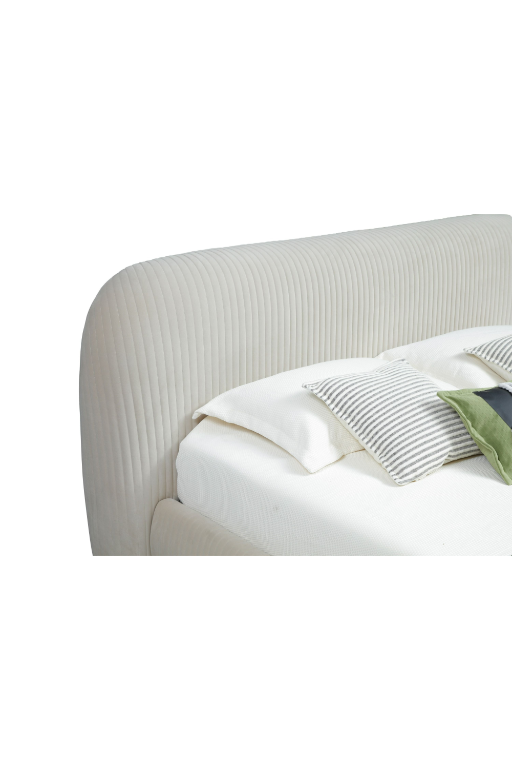 White Fluted Fabric Bed | OROA Modern Hortman | Oroa.com