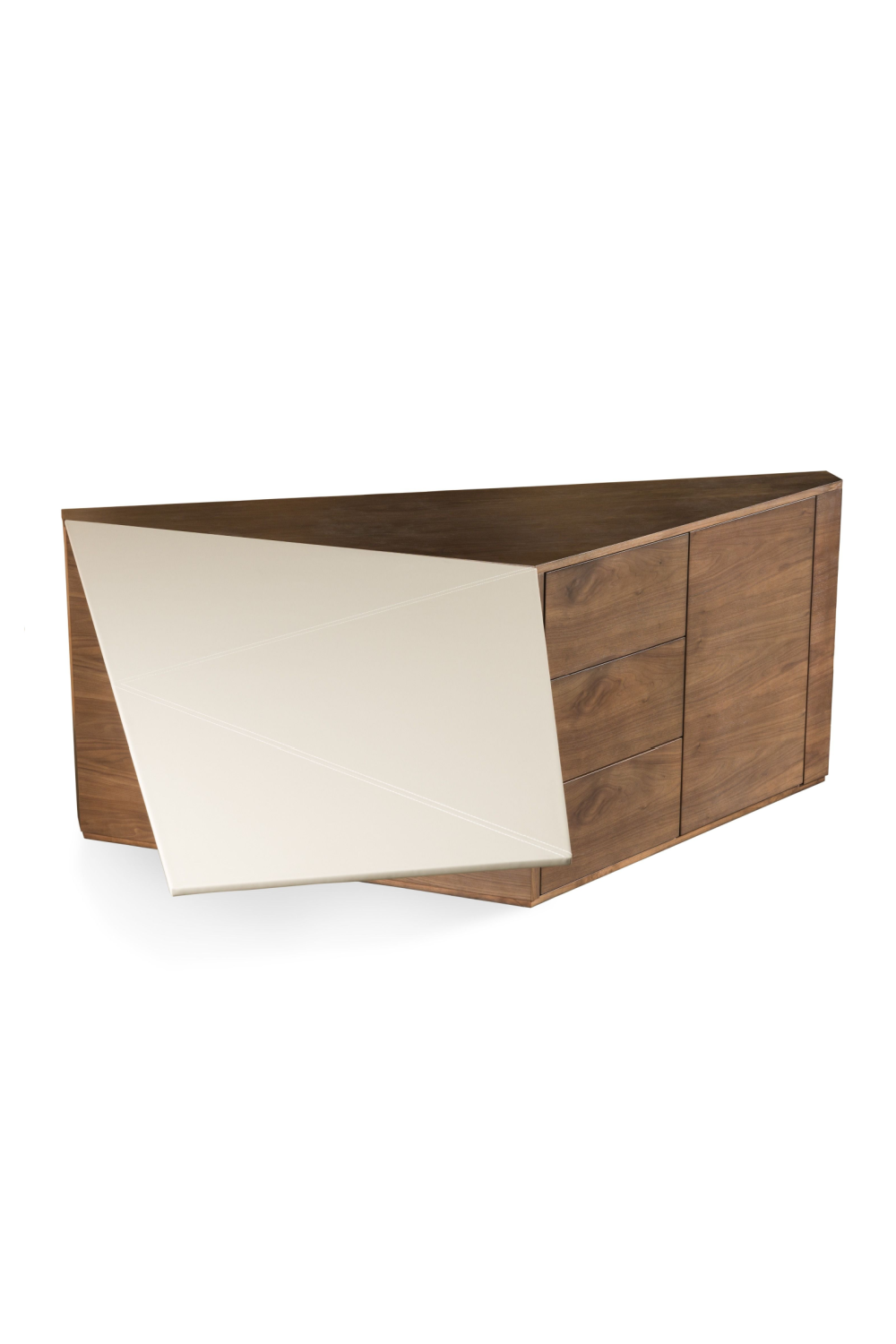 Beige Leather Desk | OROA Modern Kerouac | Oroa.com