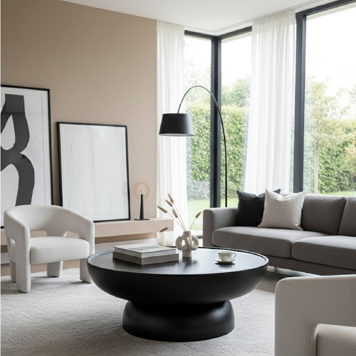 Black Fiberglass Coffee Table | OROA Modern Akron | Oroa.com