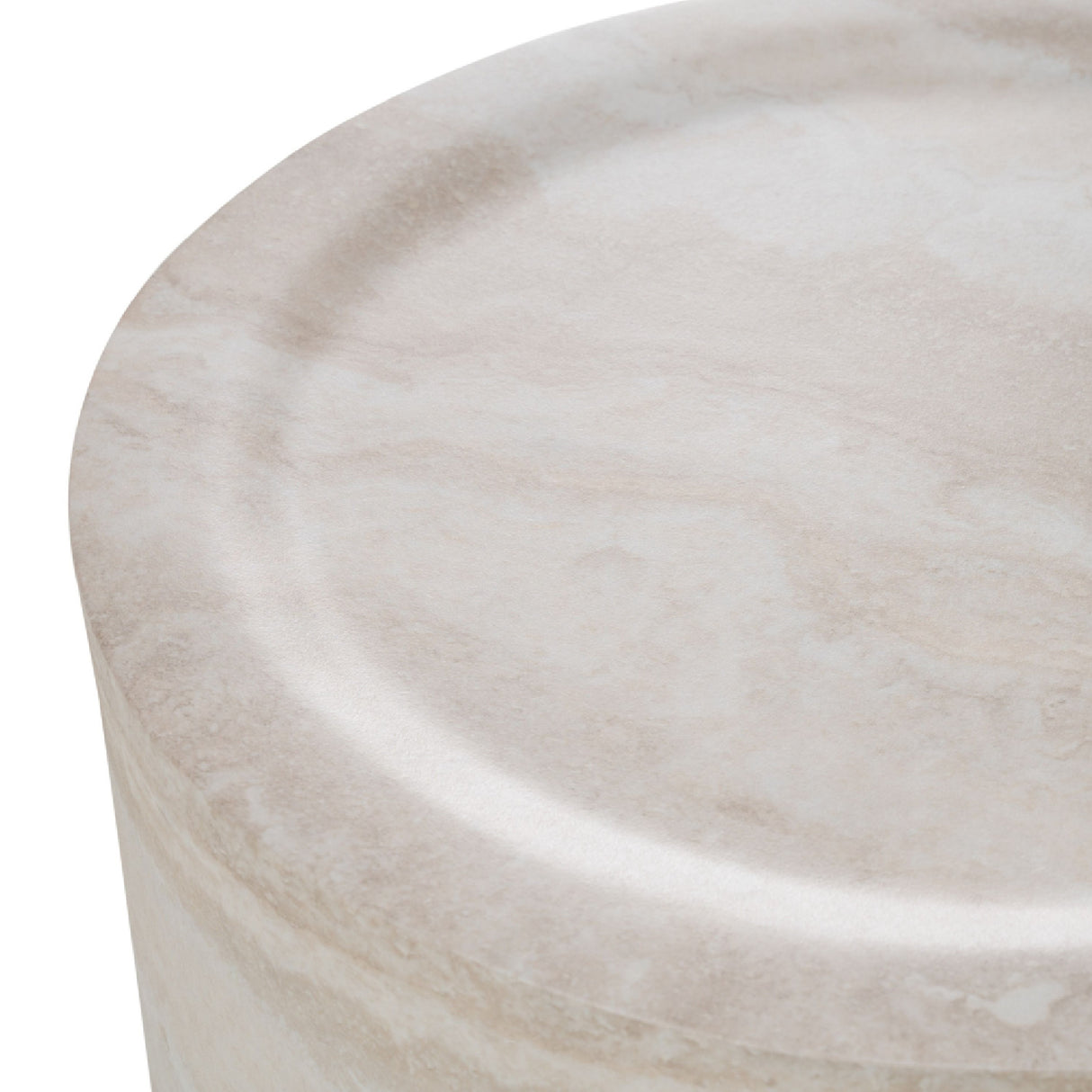 Round Travertine End Table | OROA Modern Cozad
