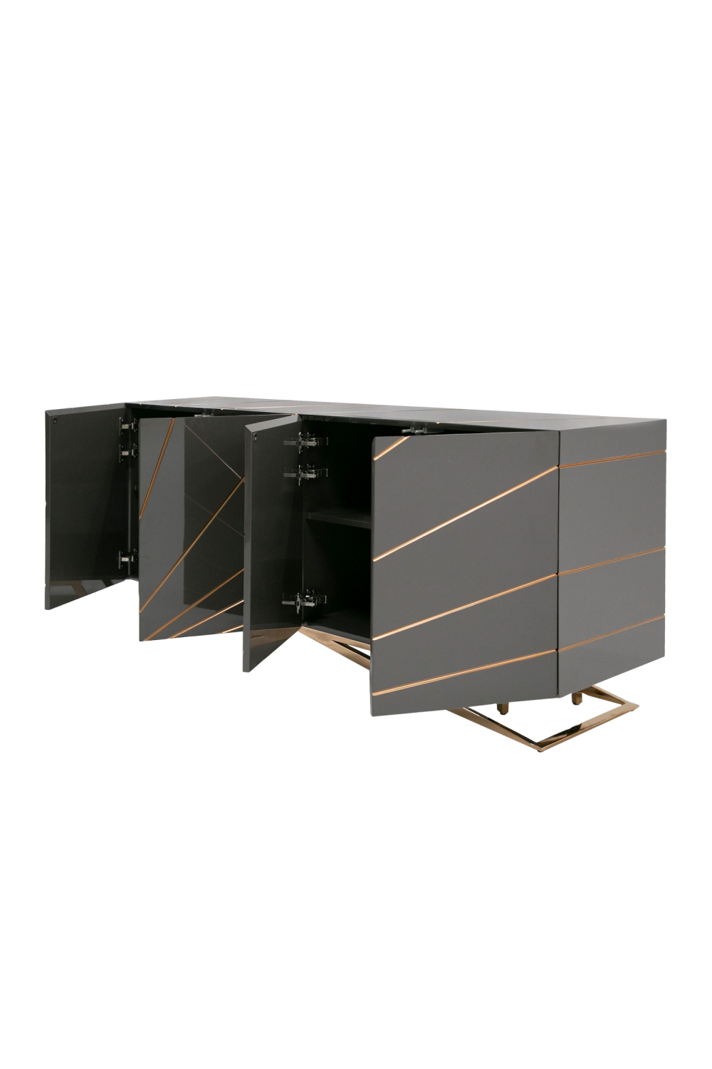 Rose Gold Inlaid 4-Door Sideboard | Oroa.com
