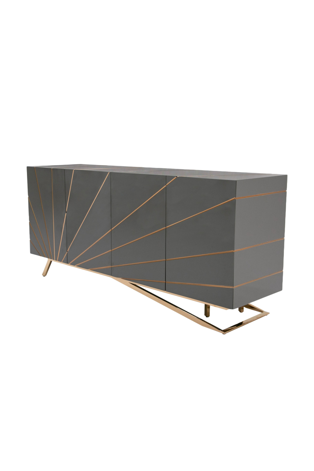 Rose Gold Inlaid 4-Door Sideboard | OROA Modern Katzu | Oroa.com
