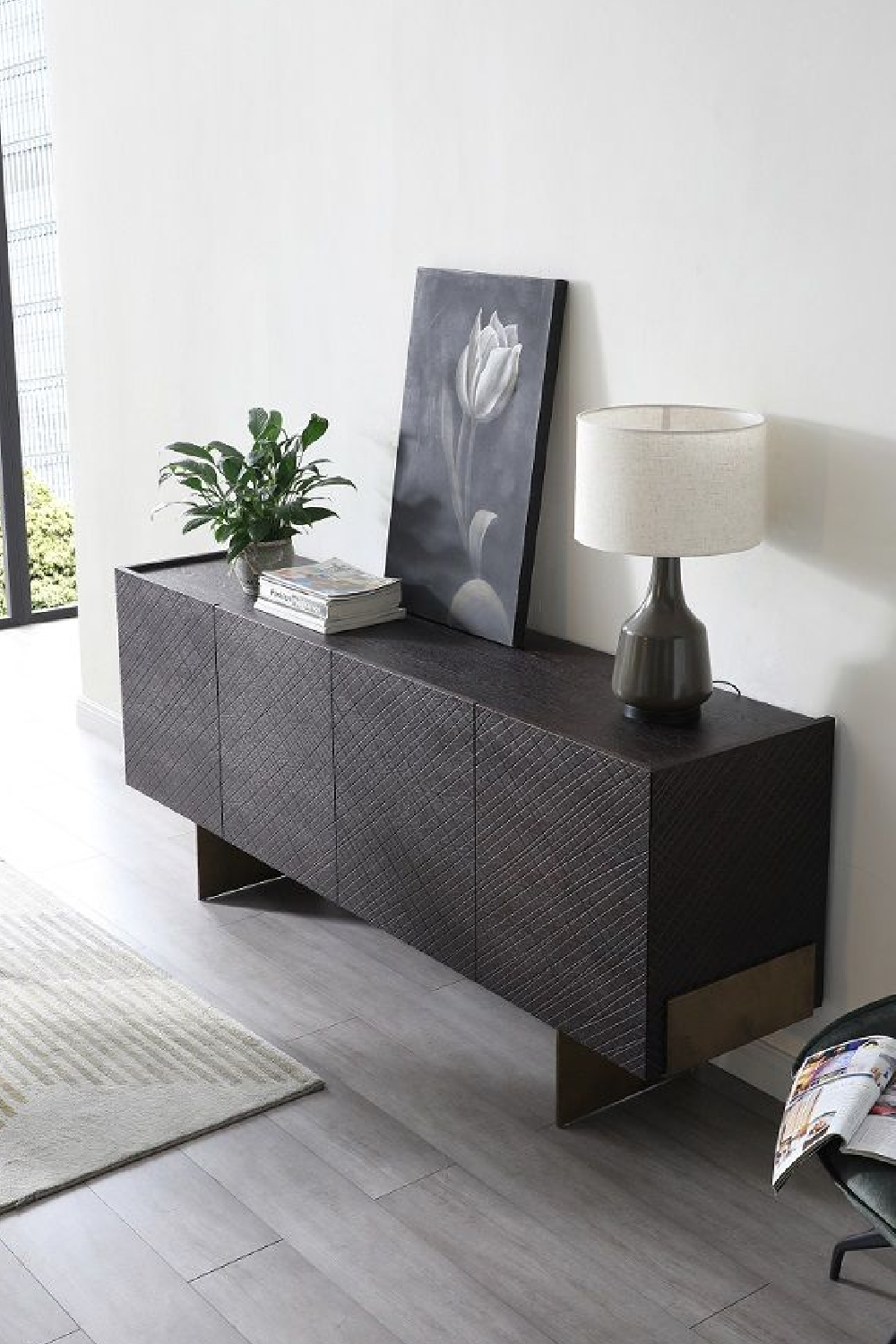 Brown Wood 4-Door Sideboard | OROA Modern Gerald | Oroa.com