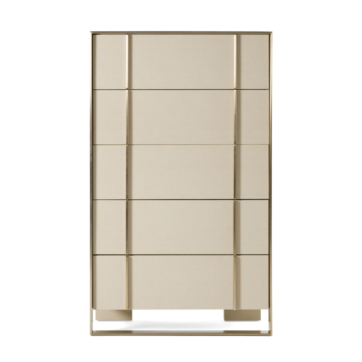 Beige Shagreen 5-Drawer Chest by OROA Modern Cartier