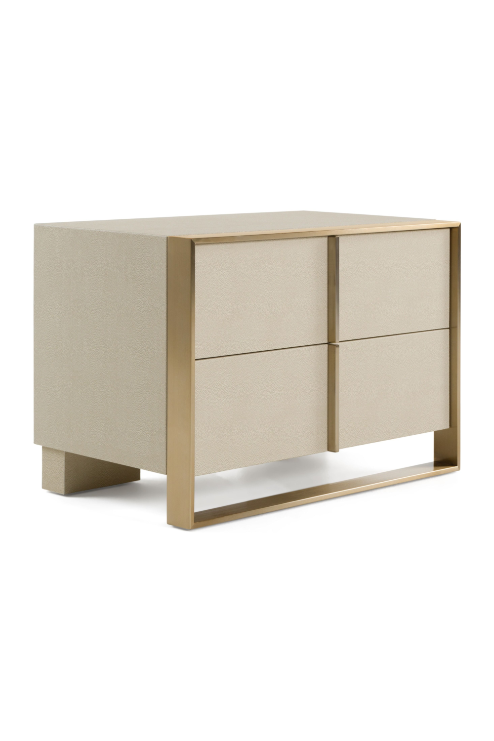 Beige Shagreen 2-Drawer Nightstand | Oroa.com