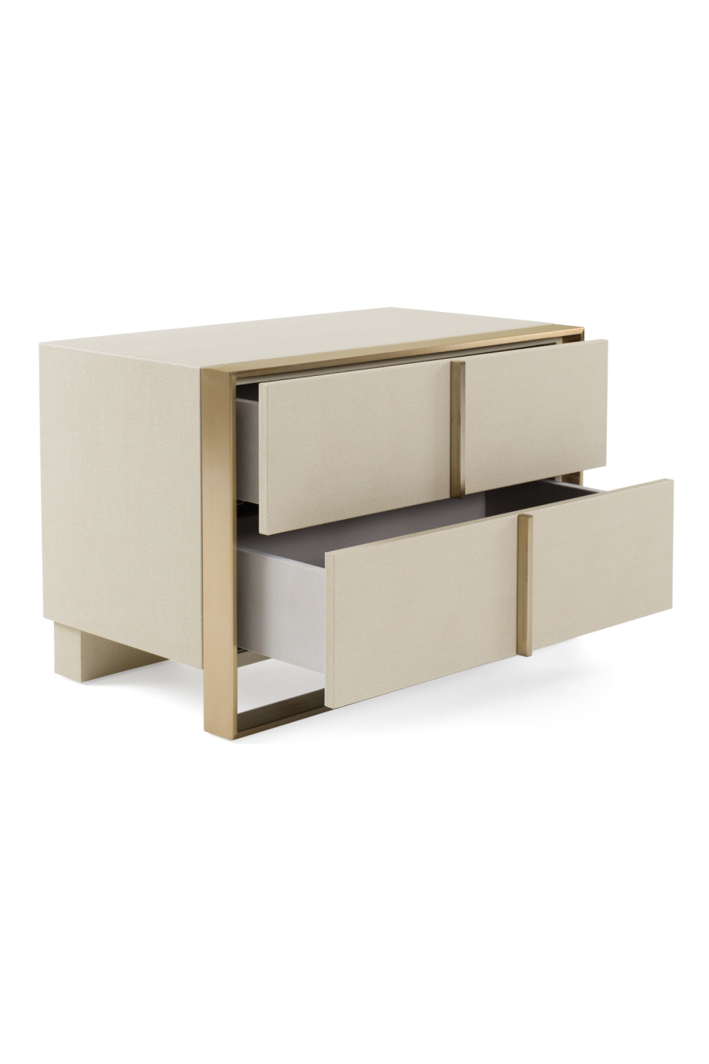 Beige Shagreen 2-Drawer Nightstand | Oroa.com