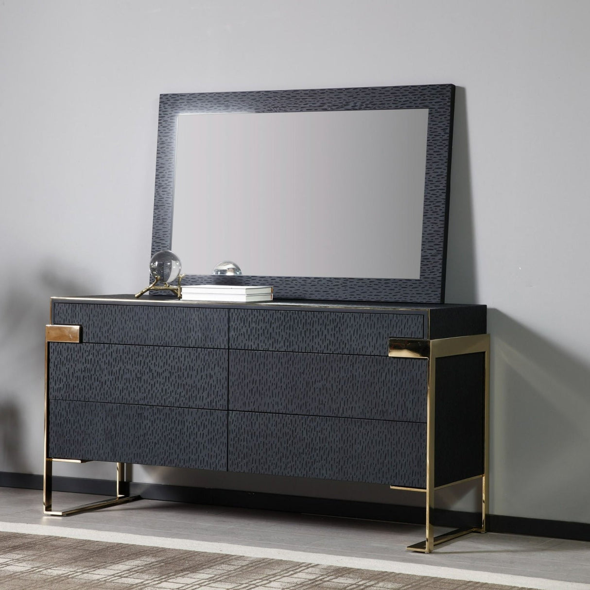 6-Drawer Wenge Oak Dresser – Rothsay – angled view