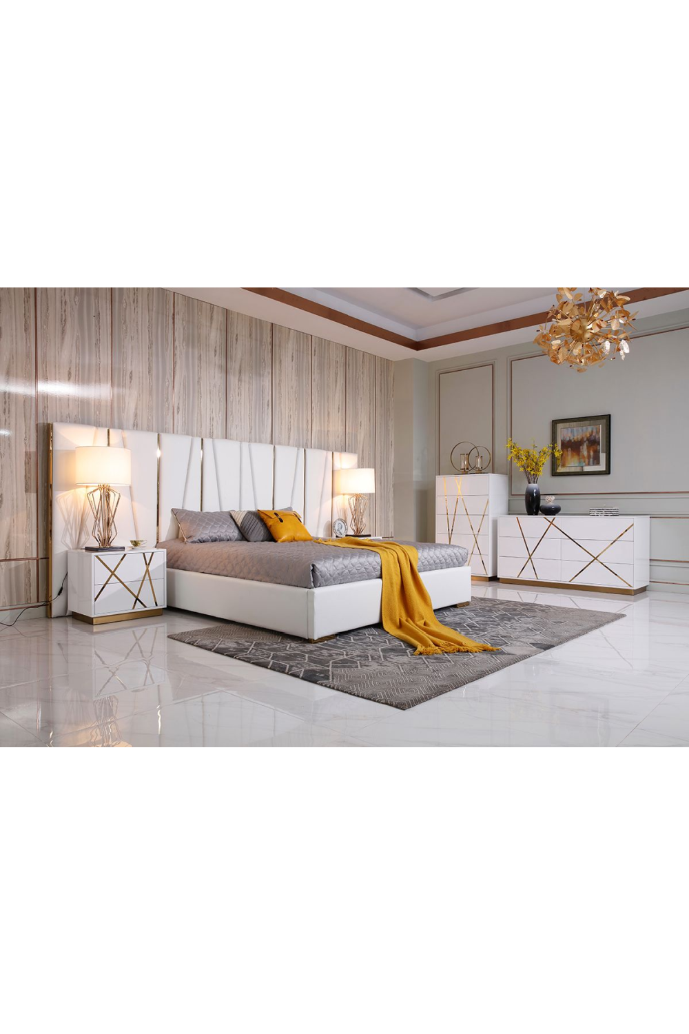 Gold Accent 2-Drawer Nightstand | OROA Modern Nixa | Oroa.com