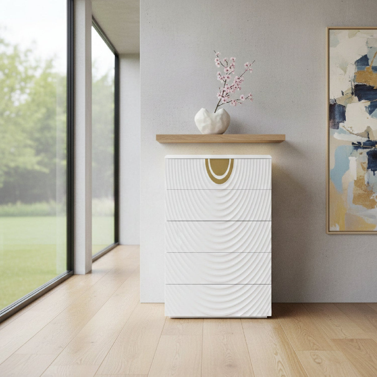 White 5-Drawer Chest | OROA Modern J1869 | Oroa.com