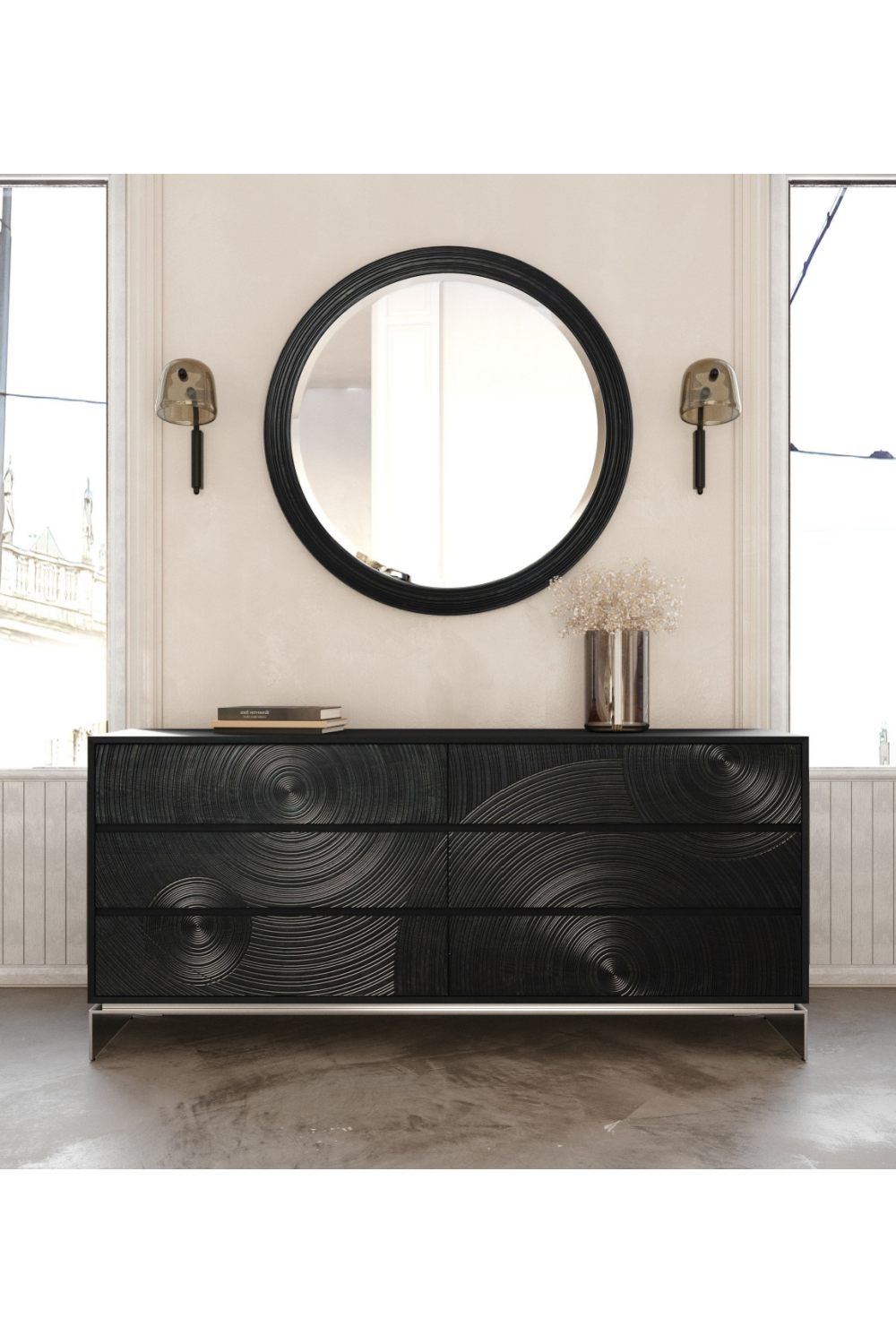 Matte Black Ash 6-Drawer Dresser | OROA Modern Cirque | Oroa.com