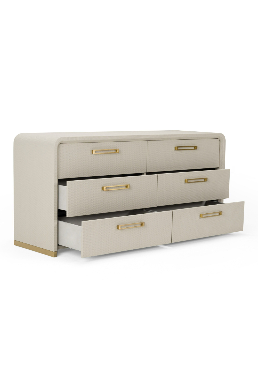 Beige Vegan Leather 6-Drawer Dresser | OROA Modern Florence | Oroa.com