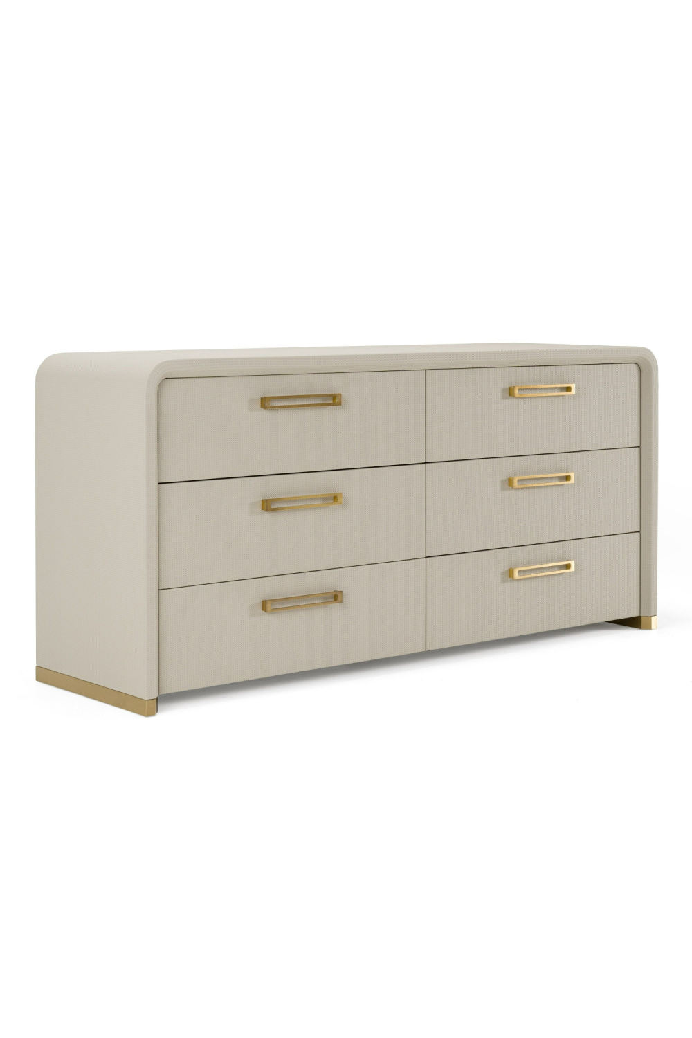 Beige Vegan Leather 6-Drawer Dresser | OROA Modern Florence | Oroa.com