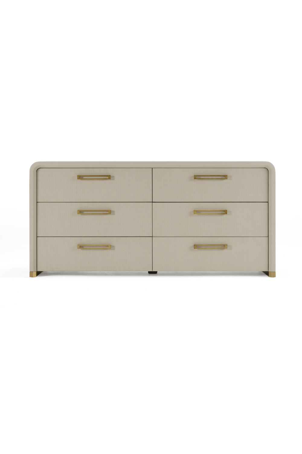 Beige Vegan Leather 6-Drawer Dresser | OROA Modern Florence | Oroa.com