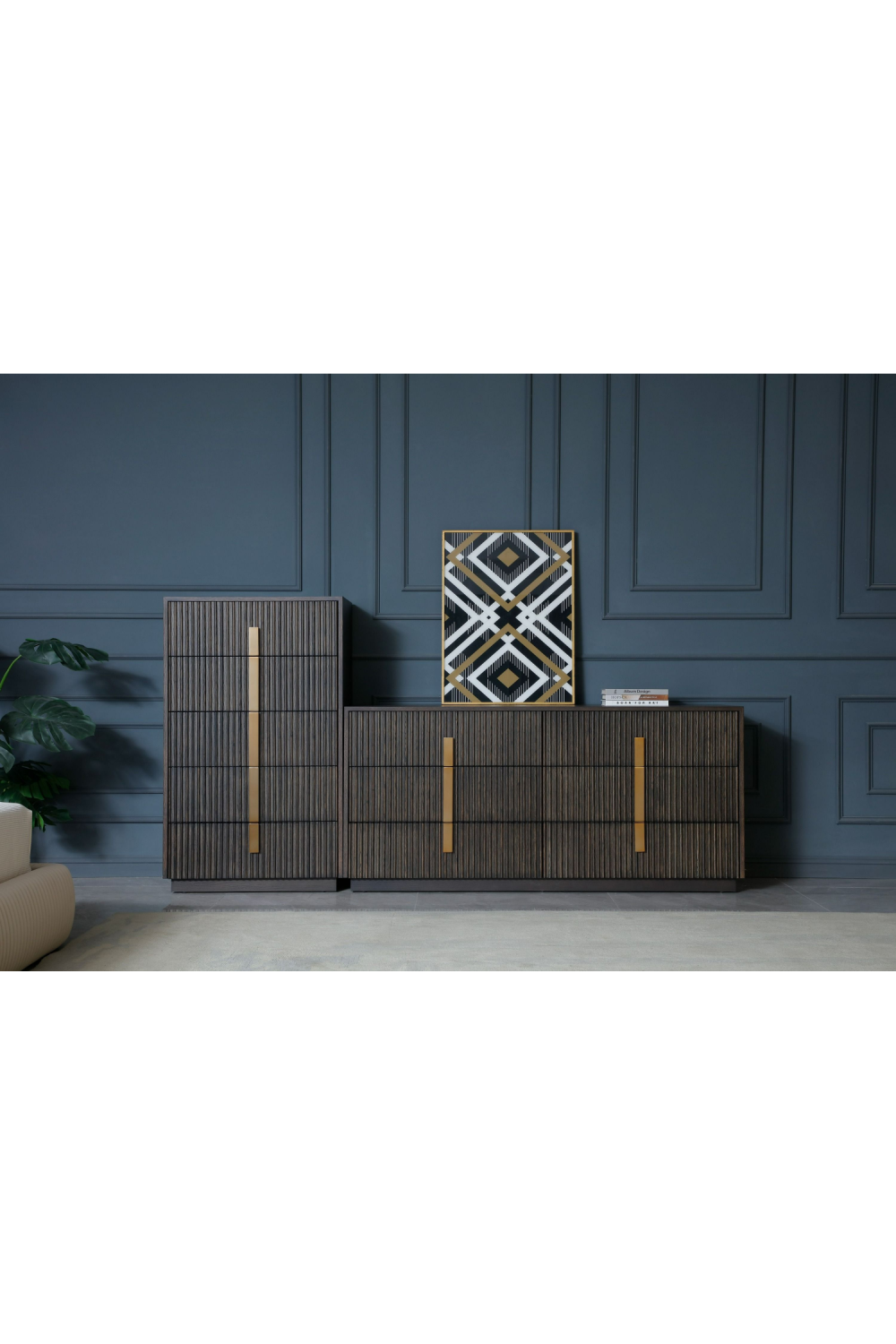 Distressed Black 5-Drawer Chest – Hortman – alternate view 5