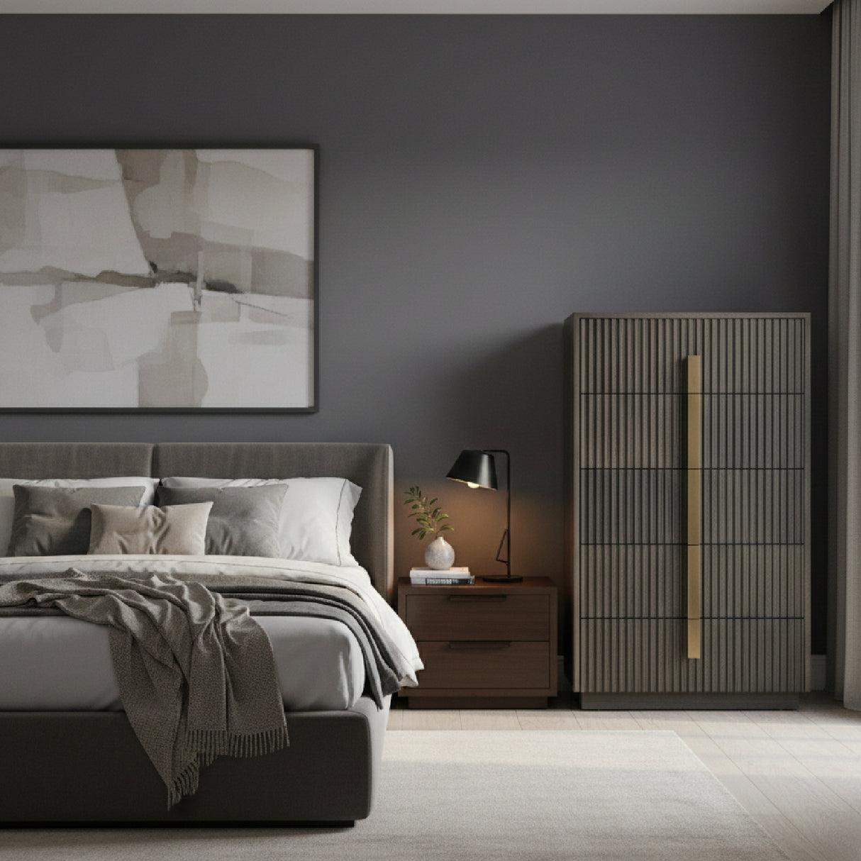 Distressed Black 5-Drawer Chest | Oroa.com