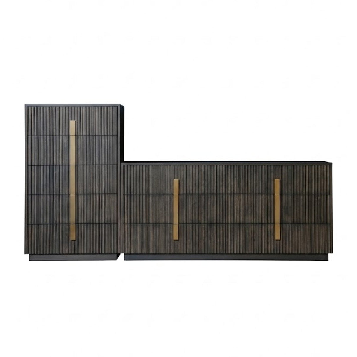 Distressed Black 6-Drawer Dresser – Hortman – side view