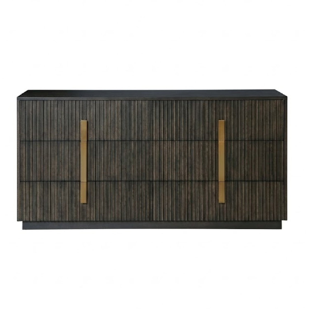 Distressed Black 6-Drawer Dresser – Hortman – front view