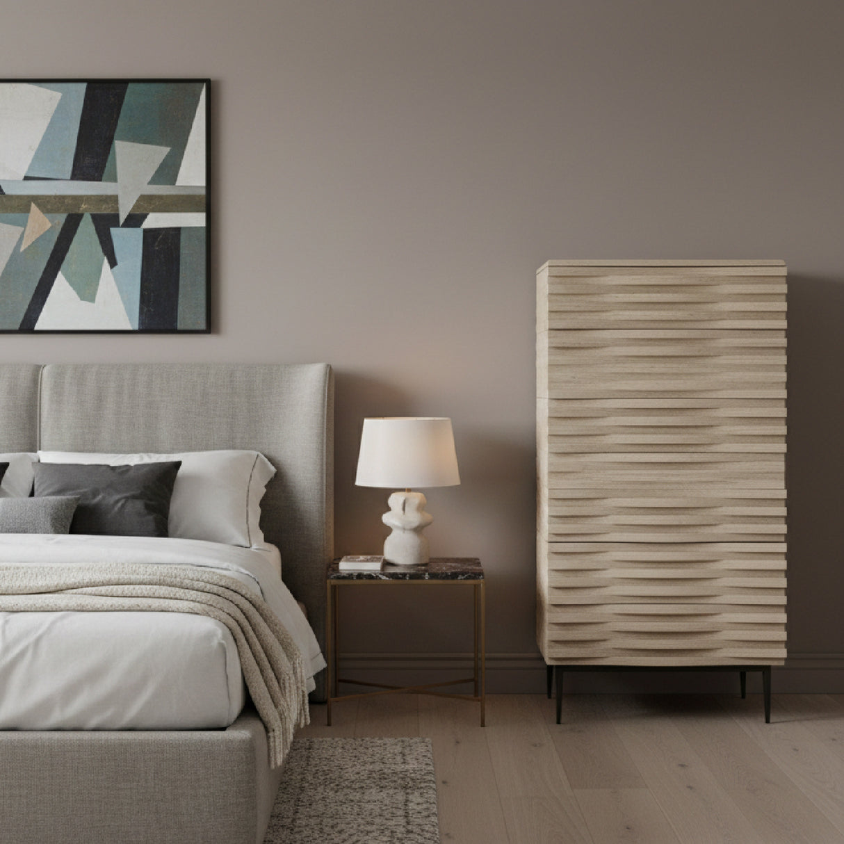 Natural Oak 5-Drawer Chest | Oroa.com