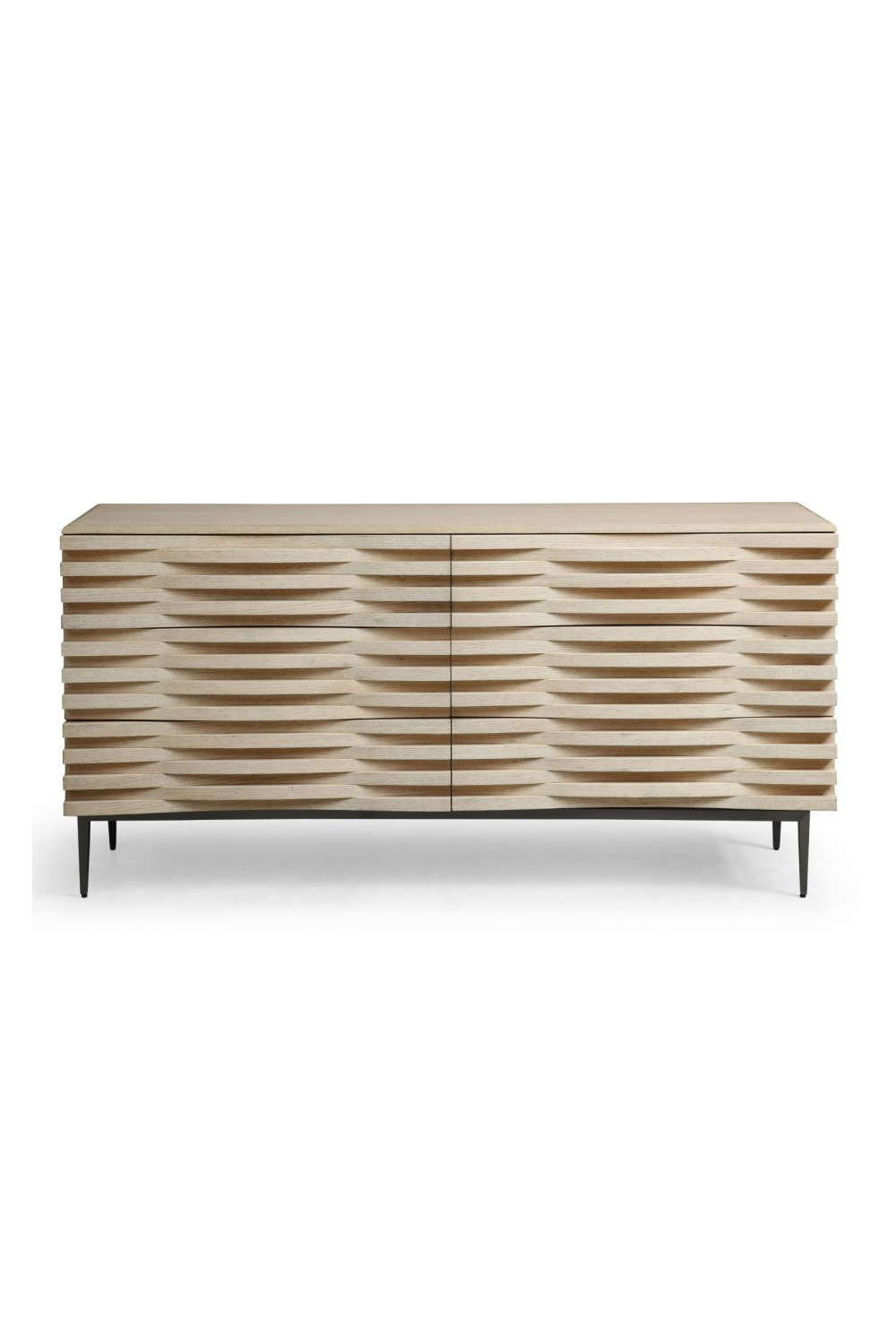 Natural Oak 6-Drawer Dresser – Larkspur – front view