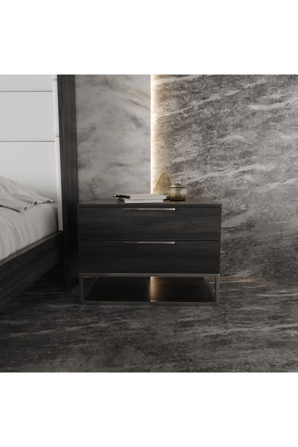 2-Drawer Wooden Nightstand | OROA Modern Helenora | Oroa.com
