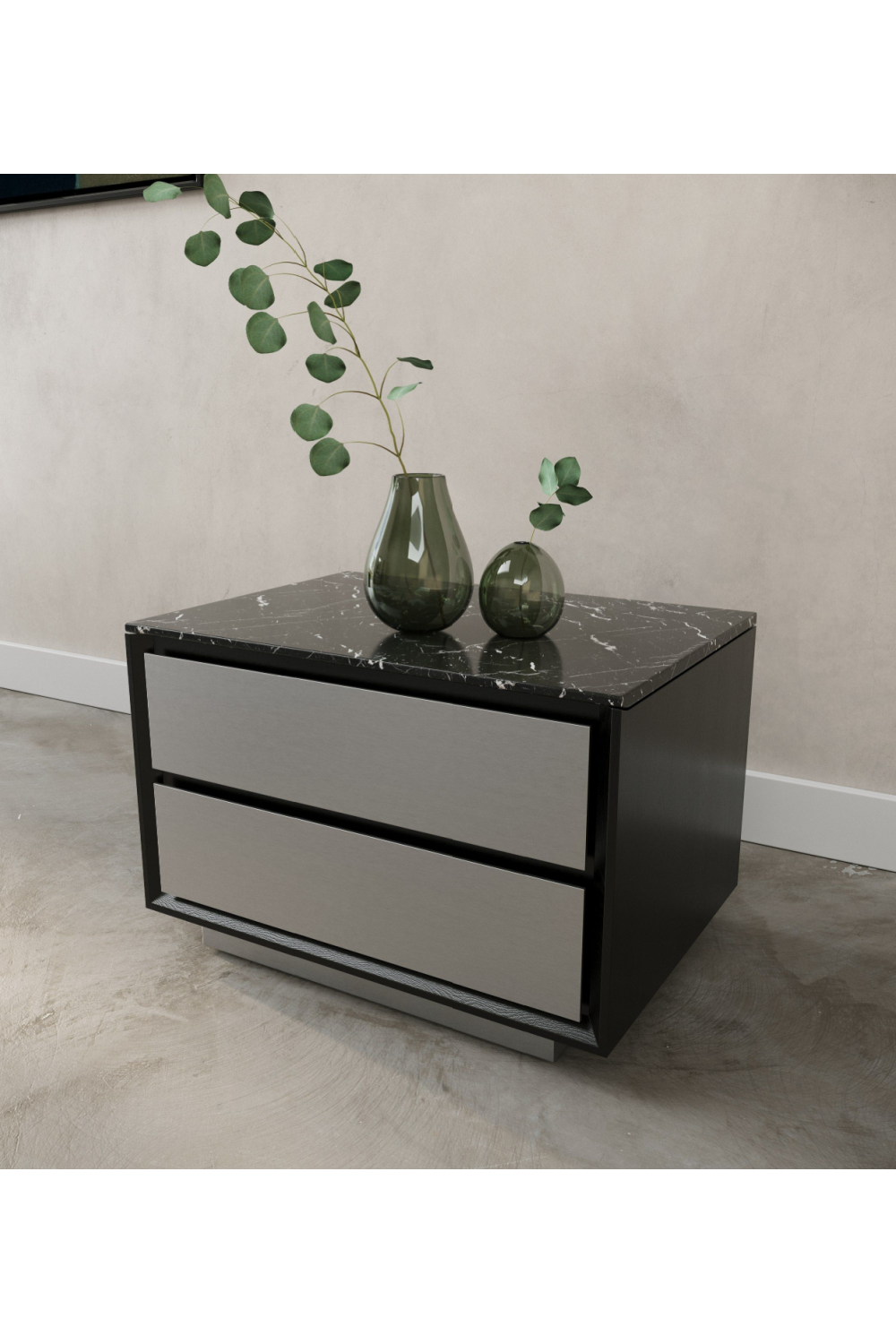 2-Drawer Aluminum Nightstand | Oroa.com