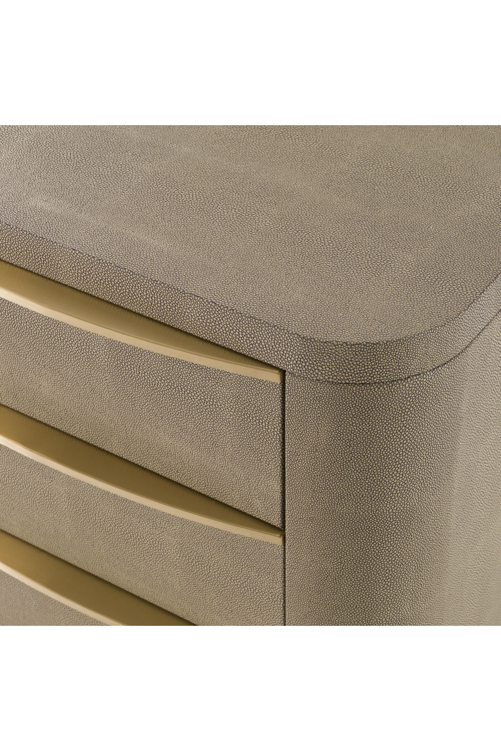 Beige Shagreen 3-Drawer Nightstand | Oroa.com