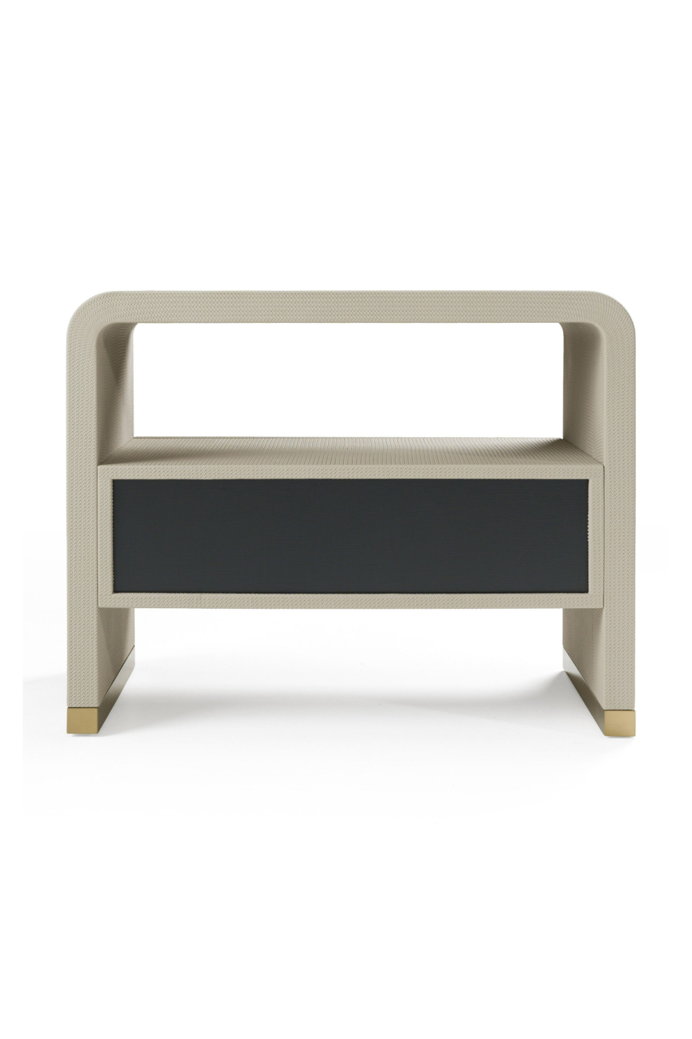 Beige Vegan Leather Nightstand | OROA Modern Florence | Oroa.com