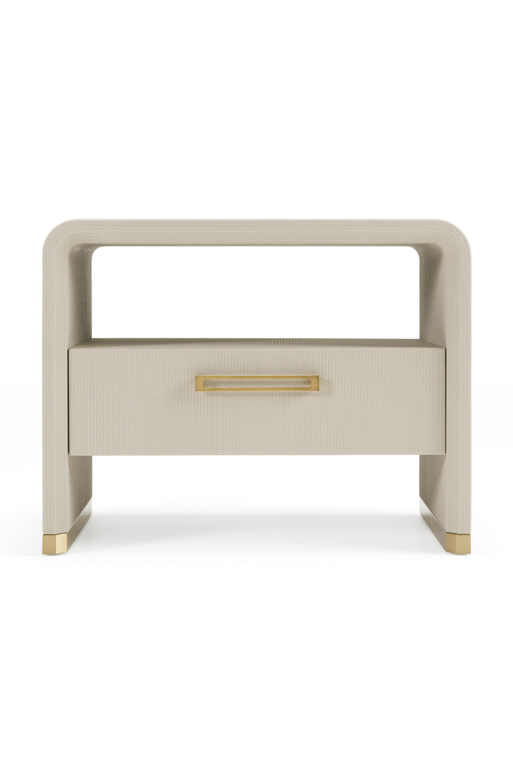Beige Vegan Leather Nightstand | OROA Modern Florence | Oroa.com