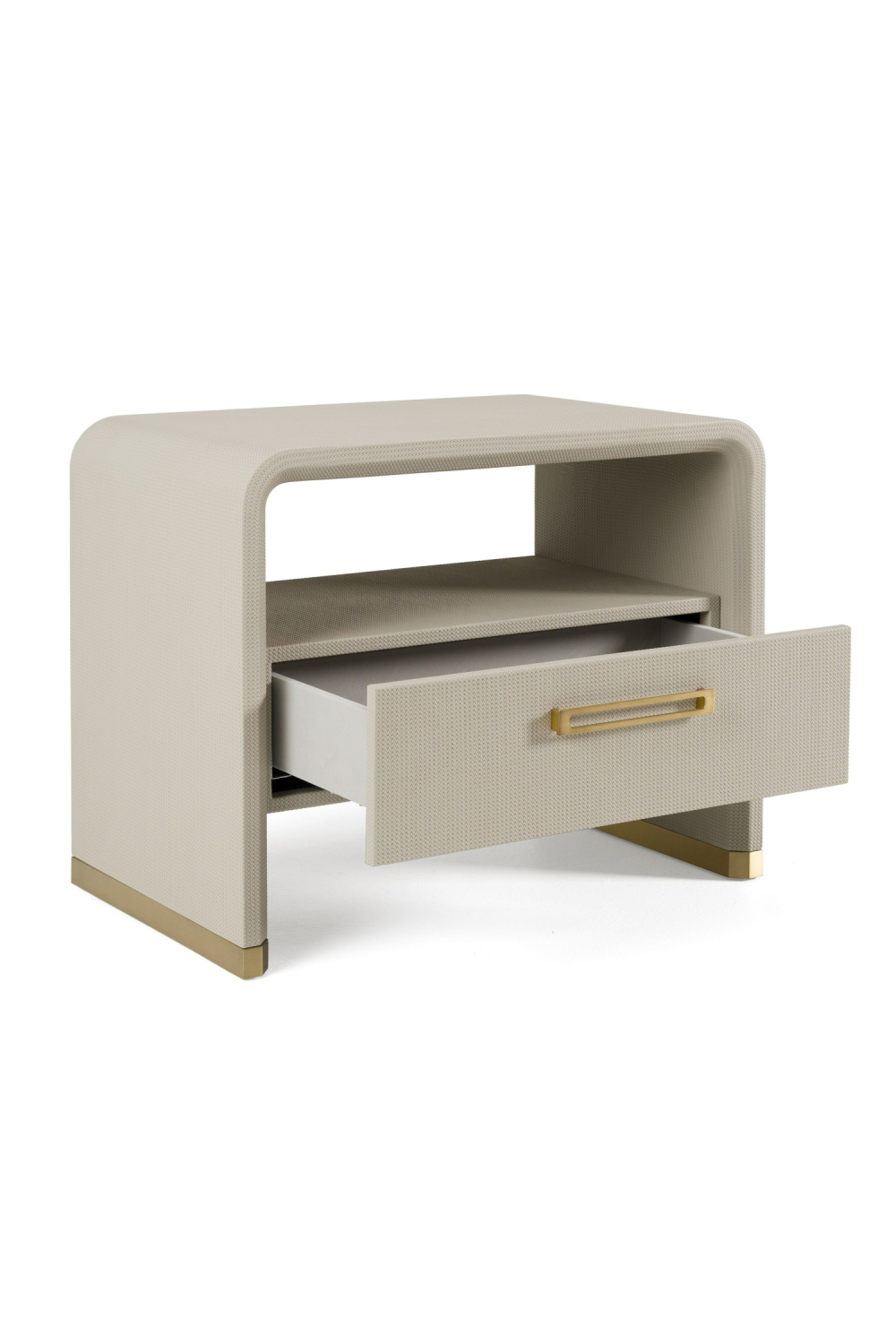 Beige Vegan Leather Nightstand | OROA Modern Florence | Oroa.com
