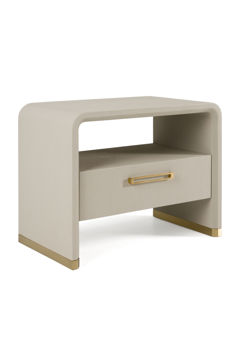 Beige Vegan Leather Nightstand | OROA Modern Florence | Oroa.com
