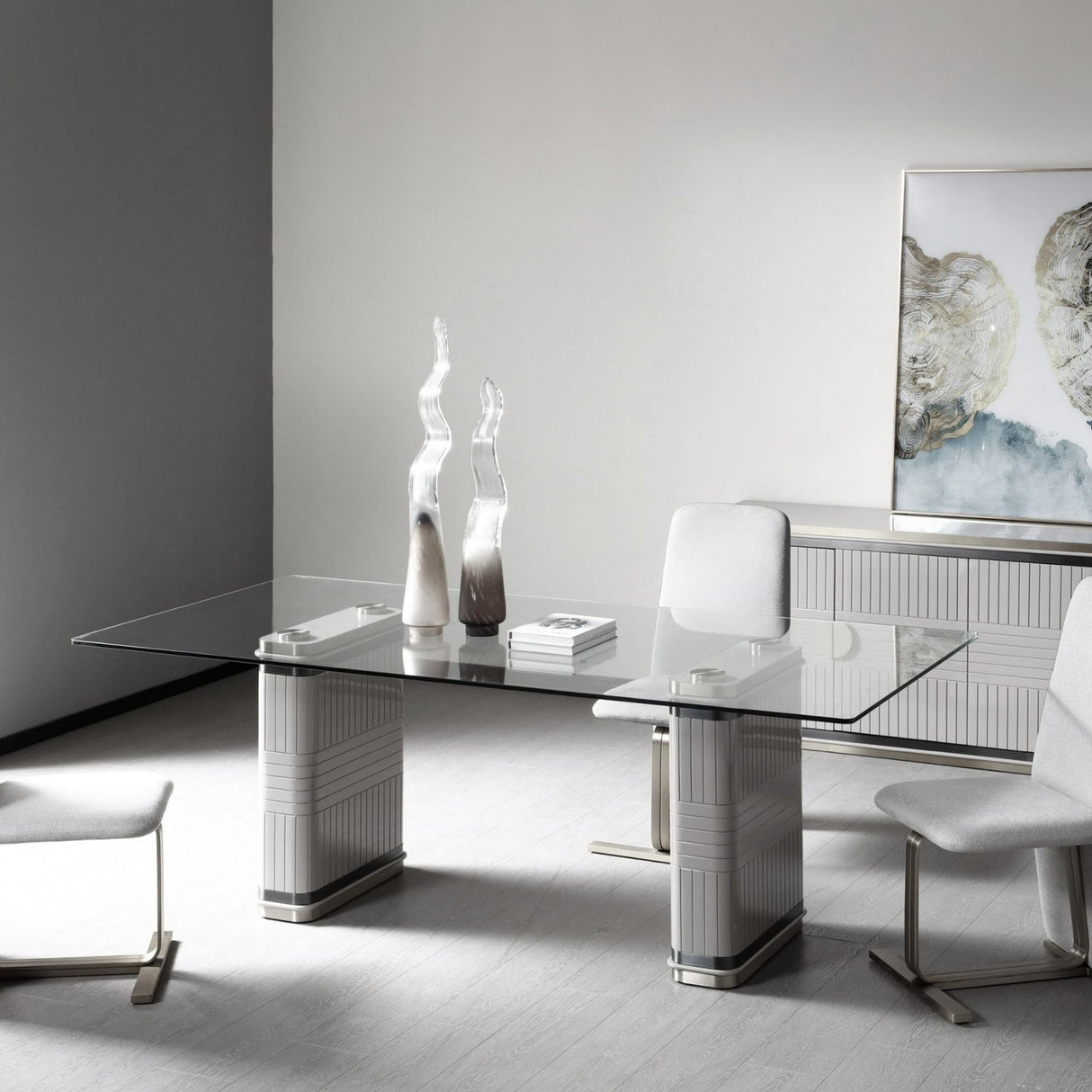 Tempered Glass Dining Table – T2397 – angled view